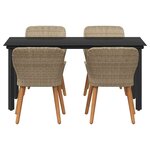 vidaXL Ensemble de salle à manger pour jardin 5 Pièces Beige polyrotin