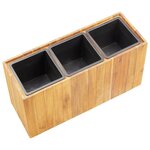 vidaXL Lit surélevé de jardin avec 3 pots Bois massif d'acacia