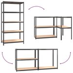 vidaXL Étagères à 5 niveaux 4Pièces Anthracite Acier et bois d'ingénierie