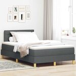 vidaXL Lit à sommier avec matelas gris foncé 120x190 cm en tissu