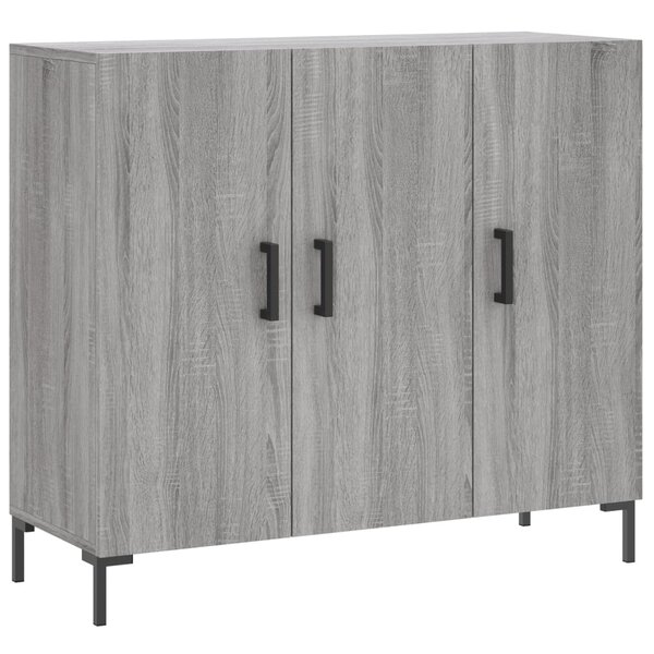 vidaXL Buffet sonoma gris 90x34x80 cm bois d'ingénierie