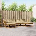 vidaXL Ensemble de canapés d'extérieur 6 pc Naturel et Beige
