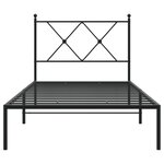 vidaXL Cadre de lit métal avec tête de lit noir 90x200 cm