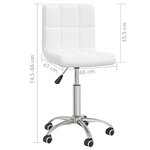 vidaXL Chaise de bureau pivotante Blanc Similicuir