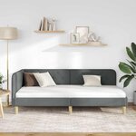 vidaXL Cadre de lit d'angle Gris foncé 90 x 190 cm tissu