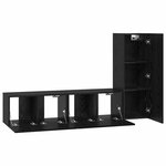 vidaXL Ensemble meuble TV 3 Pièces Chêne noir Bois d'ingénierie