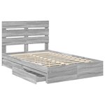 vidaXL Lit de Rangement Gris Sonoma 135 x 190 cm Bois d'ingénierie