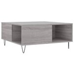 vidaXL Table basse sonoma gris 80x80x36 5 cm bois d'ingénierie