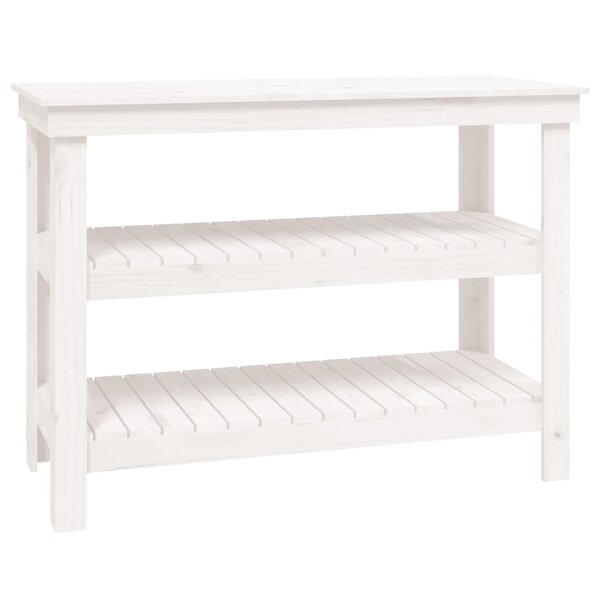 vidaXL Banc de travail Blanc 110 5x50x80 cm Bois de pin massif