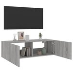 vidaXL Meuble TV mural avec lumières LED sonoma gris 100x35x31 cm