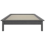 vidaXL Cadre de lit sans matelas gris 100x200 cm bois massif