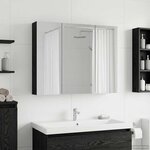 vidaXL Armoire Miroir de Salle de Bain Chêne noir 100 x 14 5 x 70 cm