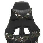 vidaXL Chaise de jeu pivotante Noir et camouflage Similicuir