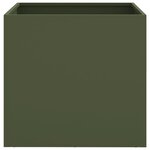 vidaXL Jardinières 2 Pièces vert olive 49x47x46 cm acier