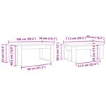 vidaXL Ensemble de tables basses 2 Pièces Gris béton Bois d'ingénierie
