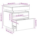 vidaXL Armoire de chevet avec lumières LED chêne fumé 40x39x48 5 cm