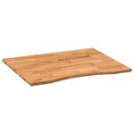 vidaXL Dessus de bureau marron clair bois chêne massif rectangulaire