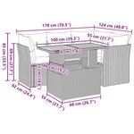 vidaXL Salon de jardin 5 Pièces avec coussins noir résine tressée