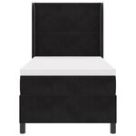 Lit Box Spring vidaXL avec Matelas & LED Noir 100x200 cm Velours
