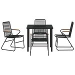 vidaXL Ensemble de salle à manger pour jardin 5 Pièces Noir Rattan PVC