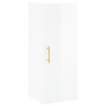 vidaXL Buffet haut Blanc brillant 34 5x34x180 cm Bois d'ingénierie
