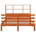 vidaXL Lit bibliothèque sans matelas cire marron 120x190cm pin massif