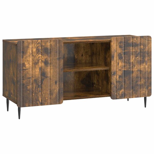 vidaXL Meuble TV Chêne fumé 102 x 34 5 x 52 cm Bois d'ingénierie