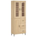 vidaXL Buffet haut Chêne sonoma 69 5x34x180 cm Bois d'ingénierie