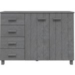 vidaXL Buffet HAMAR Gris foncé 113x40x80 cm Bois massif de pin