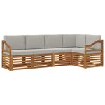vidaXL Ensemble de canapé d'angle 5 Pièces Gris Naturel et Clair