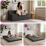 vidaXL Canapé-lit pliable Gris foncé 120 x 60 x 49 cm Tissu