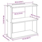 vidaXL Bibliothèque 3 niveaux sonoma gris 60x30x60cm bois d'ingénierie