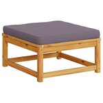 vidaXL Repose-pied de jardin avec coussins bois massif d'acacia