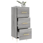 vidaXL Buffet Sonoma gris 34 5x34x90 cm Bois d'ingénierie