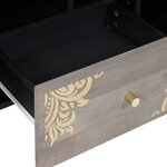 vidaXL Meuble TV Gris et or 100 x 33.5 x 46 cm Bois de manguier massif