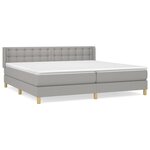 vidaXL Sommier à lattes de lit avec matelas Gris clair 180x200cm Tissu