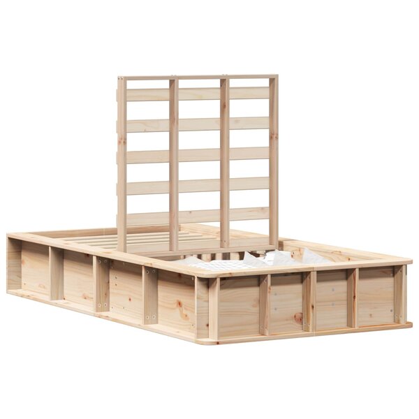 vidaXL Cadre de lit Marron 90 x 190 cm Bois de pin massif