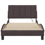 vidaXL Cadre de lit sans matelas Hanko marron foncé 100x200 cm tissu
