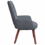 Chaise Relaxante vidaXL Velours Gris Foncé