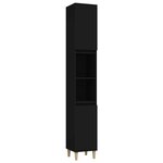 vidaXL Armoire de salle de bain noir 30x30x190 cm bois d'ingénierie