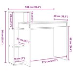 vidaXL Bureau Sonoma gris 100 x 40 x 90 cm Bois d'ingénierie