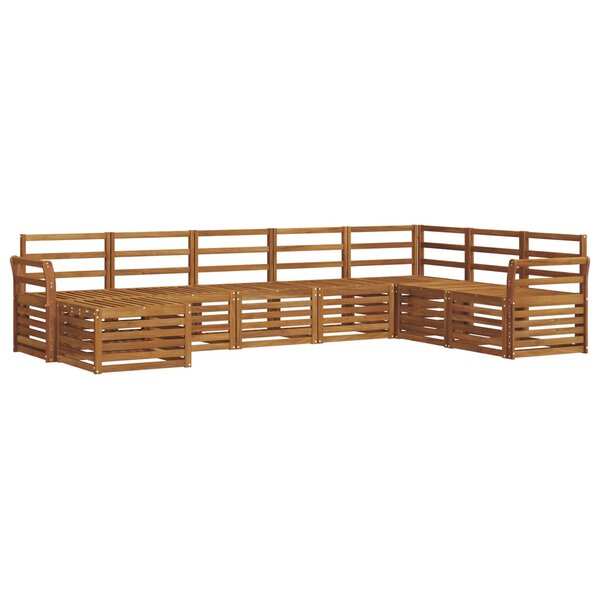vidaXL Ensemble de canapés d'extérieur 8 Pièces Naturel