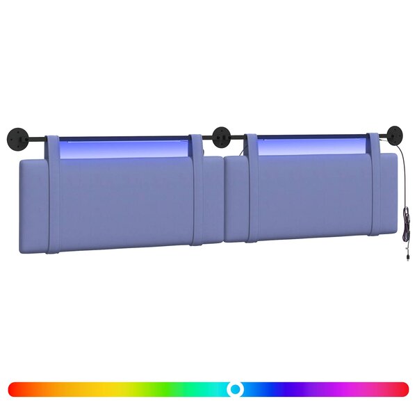vidaXL Tête de lit suspendue Bleu denim Tissu