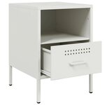 vidaXL Tables de chevet 2 Pièces blanc 36x39x50 5 cm acier laminé à froid