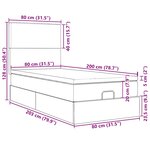 vidaXL Cadre de lit ottoman avec matelas noir 80x200 cm velours