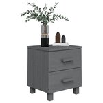 vidaXL Table de chevet HAMAR Gris foncé 40x35x44 5 cm Bois pin massif