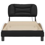 vidaXL Cadre de lit avec LED sans matelas noir et blanc 80x200 cm