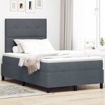 vidaXL Lit à ressorts avec matelas Gris foncé 120 x 200 cm Velours
