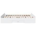 vidaXL Cadre de lit avec tiroirs blanc 140x200 cm bois d'ingénierie