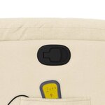 vidaXL Fauteuil de massage inclinable crème tissu